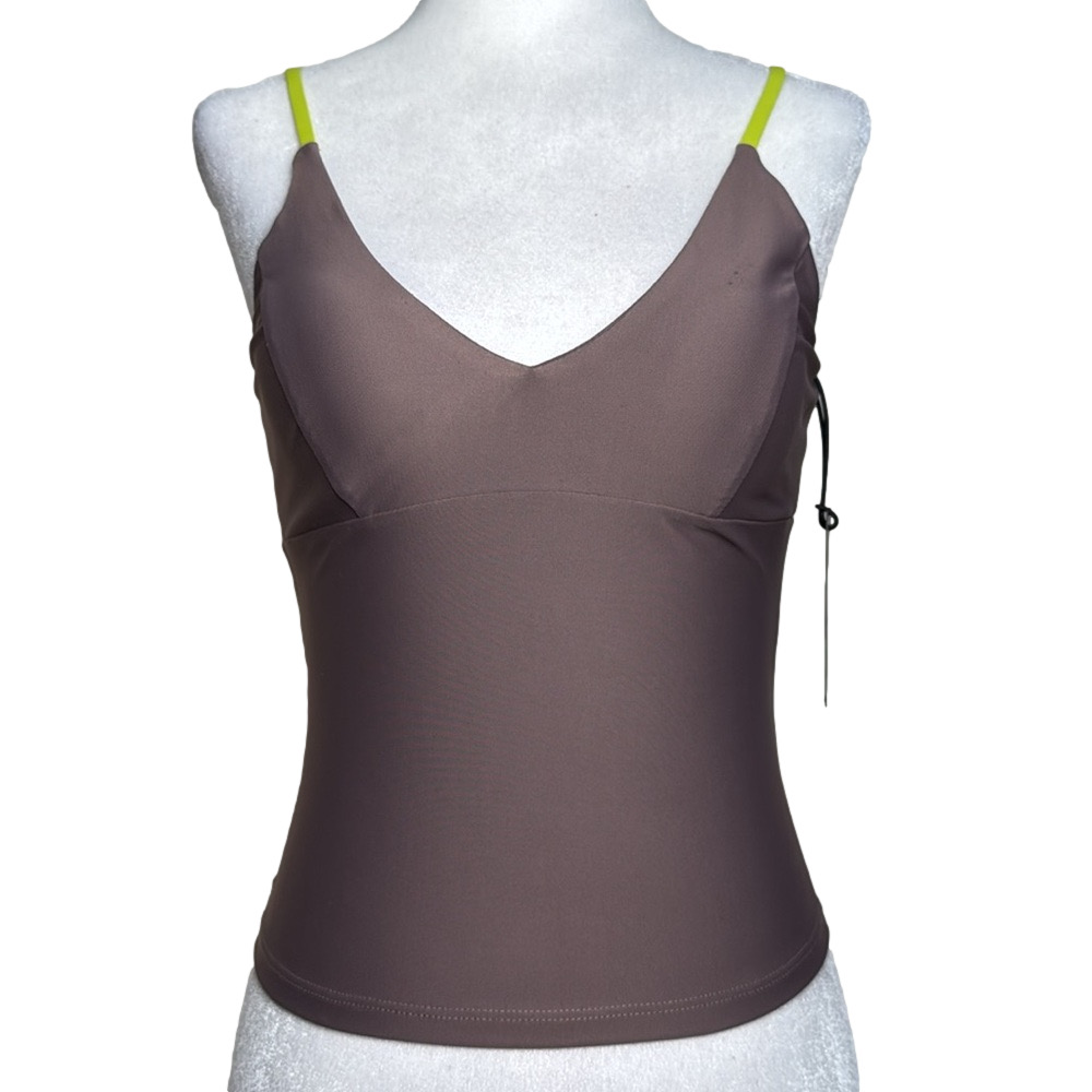 LANSTON SPORT Women’s X-Small Cropped Tank Sports Bra in Stone (defect in photo)